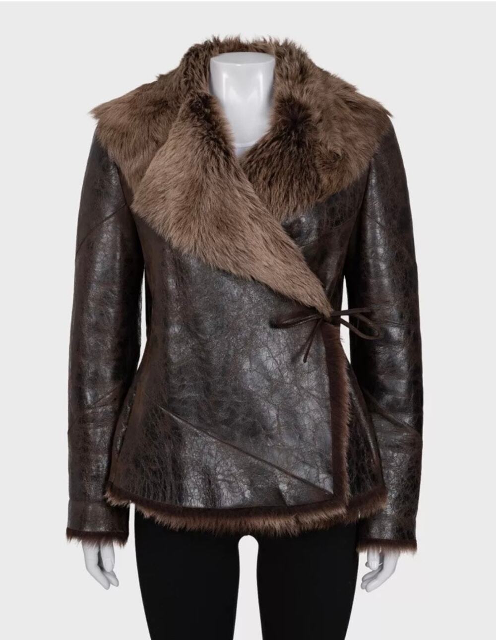 Max Mara Brown Shearling Sheepskin Coat - S